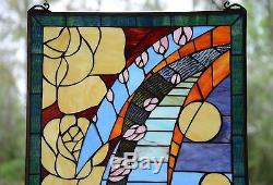 20 x 34 Flowers Handcrafted stained glass window panel