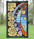 20 x 34 Flowers Tiffany Style stained glass window panel