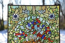 20 x 34 Large Tiffany Style stained glass window panel Tree of Life