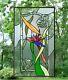 20 x 34 Stained Beveled window panel STRELIZIA Reginae, Bird of Paradise