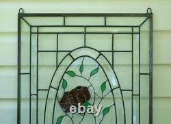20 x 34 Stained Glass Window Panel rose blooming