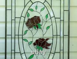 20 x 34 Stained Glass Window Panel rose blooming