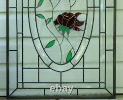 20 x 34 Stained Glass Window Panel rose blooming