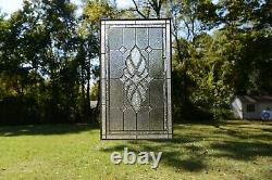 20 x 34 Stunning Handcrafted stained glass Clear Beveled window panel