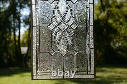 20 x 34 Stunning Handcrafted stained glass Clear Beveled window panel