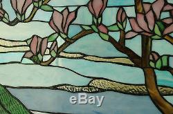 20 x 34 Tiffany Style stained glass Jeweled window panel Cherry Blossom