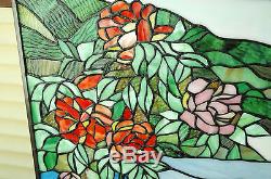 20 x 34 Tiffany Style stained glass Jeweled window panel Cherry Blossom