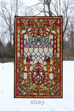 20 x 34 Tiffany Style stained glass window panel. HF116