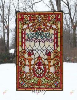 20 x 34 Tiffany Style stained glass window panel. HF116