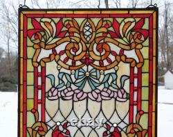 20 x 34 Tiffany Style stained glass window panel. HF116