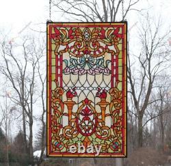 20 x 34 Tiffany Style stained glass window panel. HF116