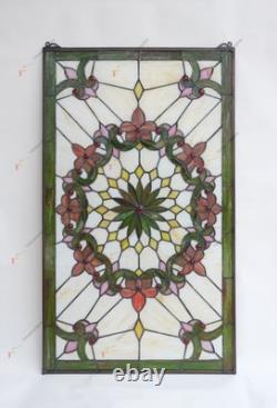 20 x 34 Tiffany Style stained glass window panel. HF50