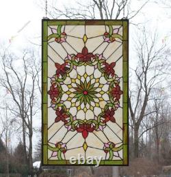20 x 34 Tiffany Style stained glass window panel. HF50