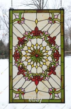 20 x 34 Tiffany Style stained glass window panel. HF50