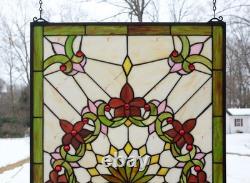 20 x 34 Tiffany Style stained glass window panel. HF50