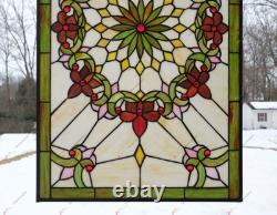 20 x 34 Tiffany Style stained glass window panel. HF50