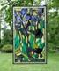 20 x 34 Tiffany Style stained glass window panel Iris flower glass panel HF448