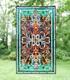 20 x 34 Tiffany Style stained glass window panel jeweled glass