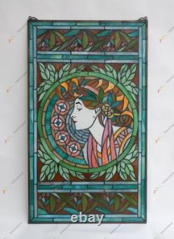 20 x 34 stained glass panel Alphonse Mucha Art, HF216