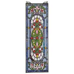 21.5 x 7 Rectangle Beaux-Art Tiffany-Style Authentic Stained Glass Window Panel
