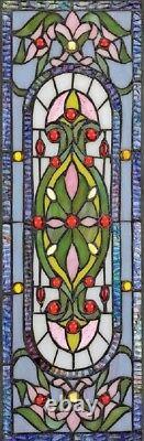 21.5 x 7 Rectangle Beaux-Art Tiffany-Style Authentic Stained Glass Window Panel