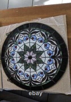 22 Tiffany Style Stained Glass Round Victorian Floral Window Panel Suncatcher