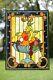 22 X 30 Handcrafted stained glass window panel Fruit Basket Grape, Apple Etc