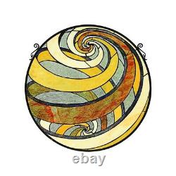 23 Tiffany Style Terra Swirl Stained Glass Round Window Panel