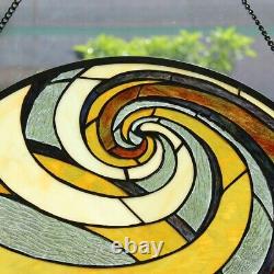 23 Tiffany Style Terra Swirl Stained Glass Round Window Panel