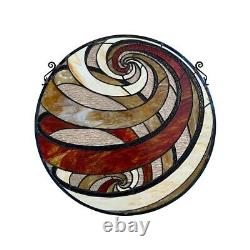 23 Tiffany Style Terra Swirl Stained Glass Round Window Panel