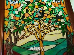 23 x 36 1/2 Large Handcrafted stained glass window panel TREE OF LIFE