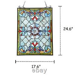 24.6 Antique Vintage Style Stained Glass Window Hanging Panel Suncatcher