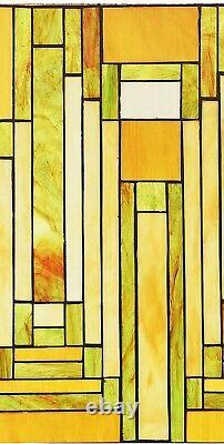 24.6 X 17.7 Modern Mission Tiffany Style Stained Glass Window Panel Home Decor