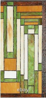 24.6 X 17.7 Modern Mission Tiffany Style Stained Glass Window Panel Home Decor