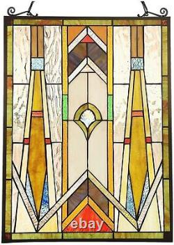 24.6 x 17.7 Royal Mission Tiffany Style Stained Glass Window Panel Home Decor