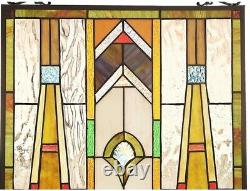 24.6 x 17.7 Royal Mission Tiffany Style Stained Glass Window Panel Home Decor