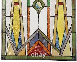 24.6 x 17.7 Royal Mission Tiffany Style Stained Glass Window Panel Home Decor