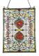 24 Red rose garden duo tiffany style stained glass hanging window panel