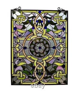 24 Tiffany style stained glass victorian sand blast hanging window panel