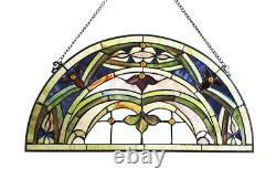 24 Victorian Calling half-moon demi lune stained glass window