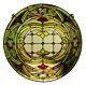 24 x 24 tiffany style stained Glass Floating Passion Round window panel