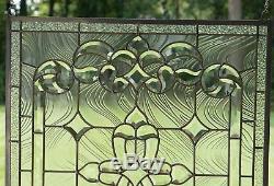 24 x 28.25 Stunning Tiffany Style stained glass Clear Beveled window panel