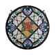 24x24 Victorian Rose Medallion Tiffany style stained glass window panel