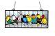 25.5 Tiffany Style Stained Glass Birds On A Vine Window Panel