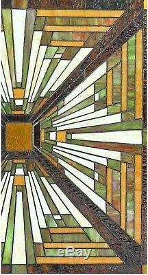 25.5 x 24.4 Tunnel Mission Tiffany Style Stained Glass Window Panel with chain