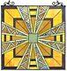 25.7 x 24.7 Transitional Mission Tiffany Style Stained Glass Window Panel