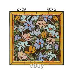 25 Floral Garden Plumerias Tiffany Style Stained Glass Window Panel