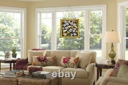 25 Floral Garden Plumerias Tiffany Style Stained Glass Window Panel