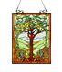 25 H x 18 W Tiffany Style Stained Glass Window Panel Tree of Life