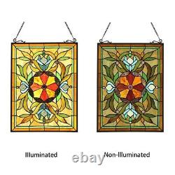 25 Tiffany-Style Stained Glass VIctorian Sunburst Floral Window Panel